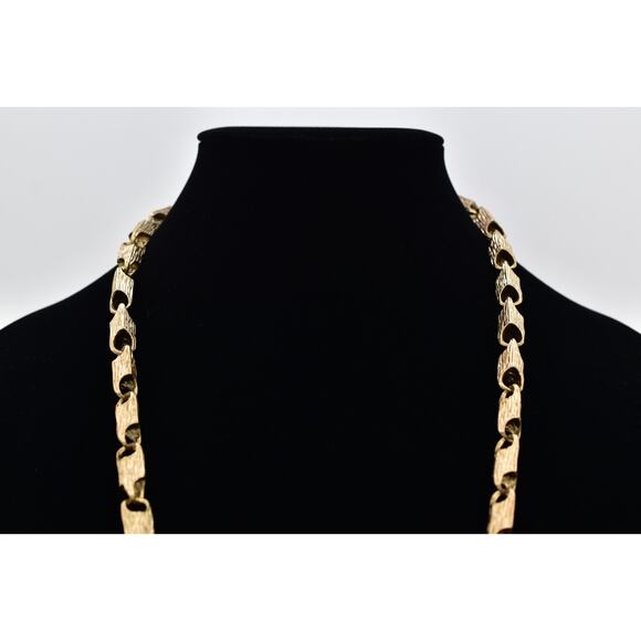 OPC Vintage Statement Cross Necklace Crystal Brushed Chunky Heavy Gold BinBD - Picture 3 of 12